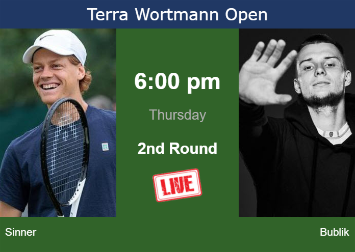 Wednesday Live Streaming Jannik Sinner vs Alexander Bublik
