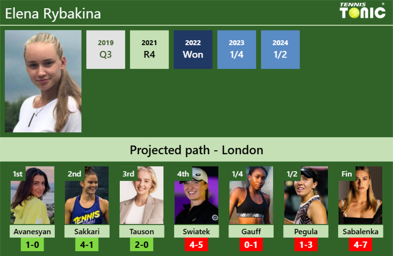 Elena Rybakina Stats info