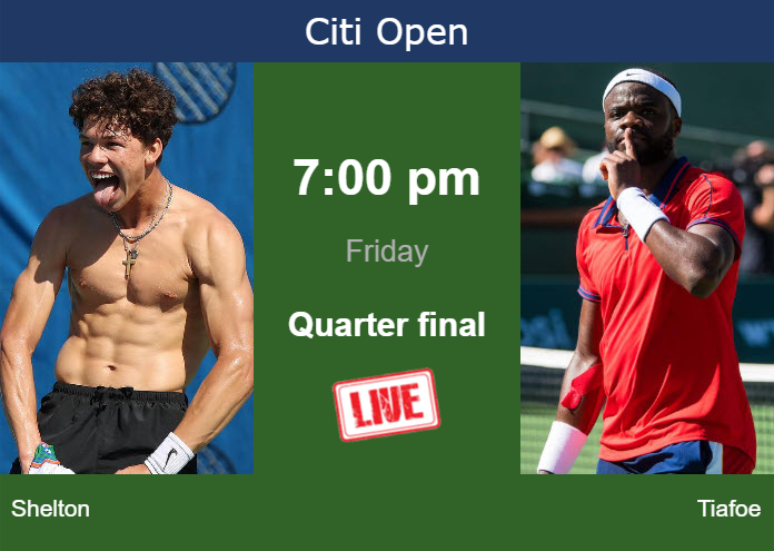 Friday Live Streaming Ben Shelton vs Frances Tiafoe