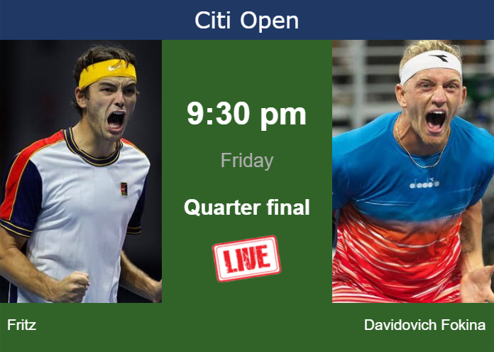 Friday Live Streaming Taylor Fritz vs Alejandro Davidovich Fokina