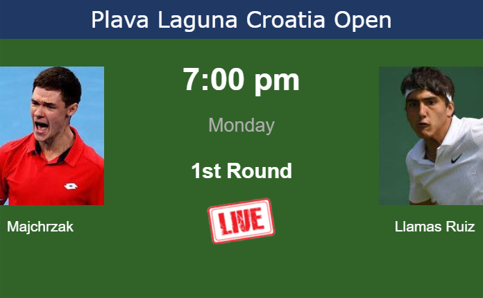 How to watch Majchrzak vs. Llamas Ruiz on live streaming in Umag on Monday Monday Live Streaming Kamil Majchrzak vs Pablo Llamas Ruiz