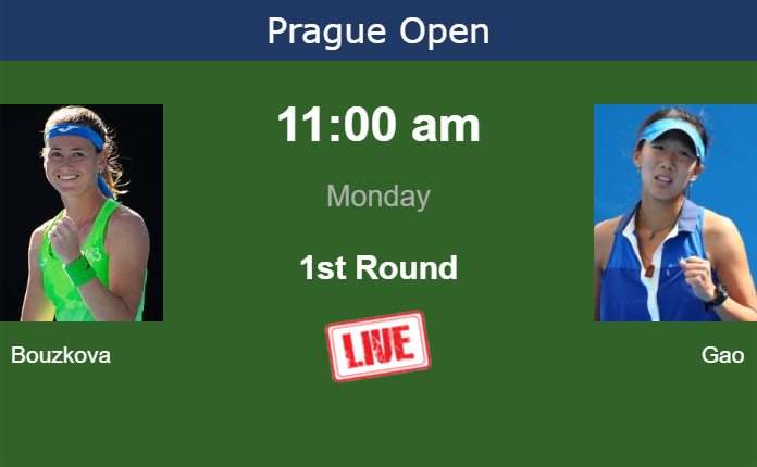 How to watch Bouzkova vs. Gao on live streaming in Prague on Monday Monday Live Streaming Marie Bouzkova vs Xinyu Gao