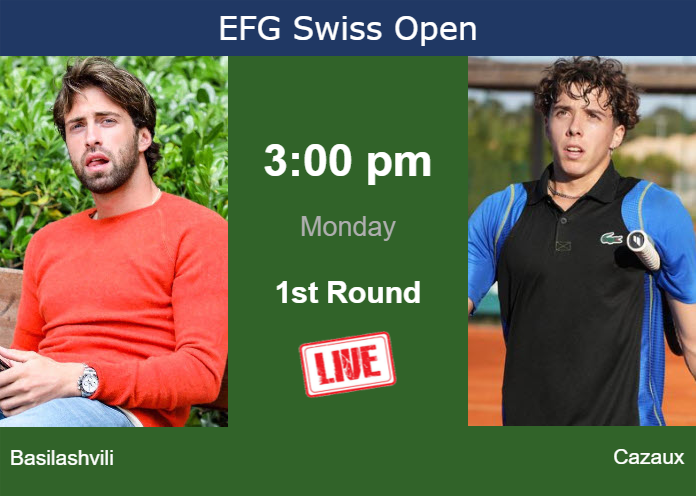 Monday Live Streaming Nikoloz Basilashvili vs Arthur Cazaux