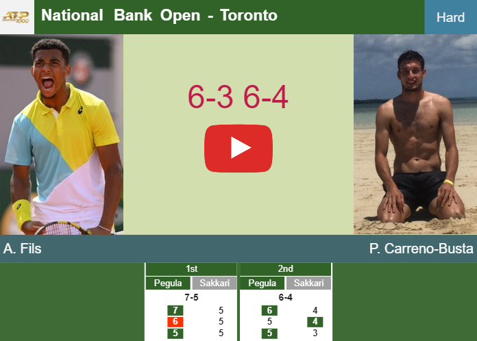 LIVE UPDATES. Arthur Fils ousts Carreno-Busta in the 2nd round at the National Bank Open – TORONTO RESULTS Prediction-and-head-to-head-Arthur-Fils-vs-Pablo-Carreno-Busta