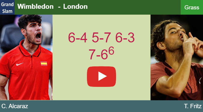 LIVE UPDATES. Carlos Alcaraz gets the better of Fritz in the semifinal at Wimbledon – WIMBLEDON RESULTS Prediction-and-head-to-head-Carlos-Alcaraz-vs-Taylor-Harry-Fritz