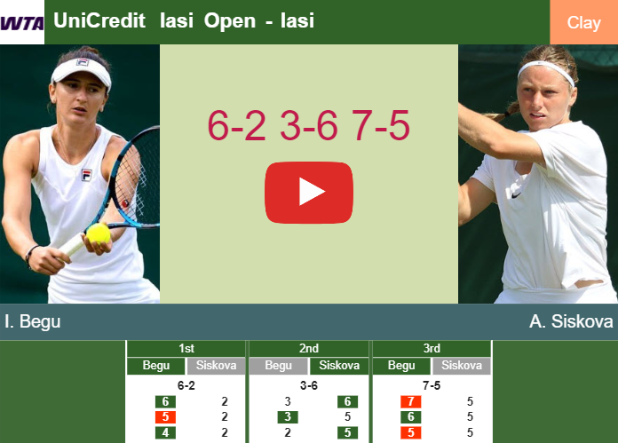 Stubborn Irina-Camelia Begu survives Siskova in the quarter to clash vs Cristian. HIGHLIGHTS – IASI RESULTS Prediction-and-head-to-head-Irina-Camelia-Begu-vs-Anna-Siskova