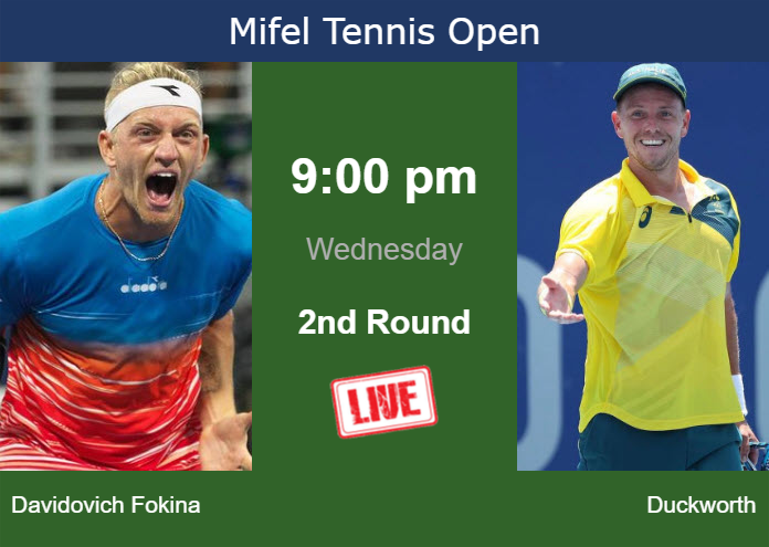 Thursday Live Streaming Alejandro Davidovich Fokina vs James Duckworth