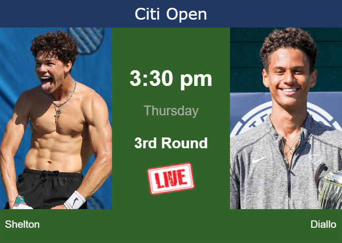 Thursday Live Streaming Ben Shelton vs Gabriel Diallo