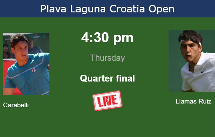 How to watch Carabelli vs. Llamas Ruiz on live streaming in Umag on Thursday Thursday Live Streaming Camilo Ugo Carabelli vs Pablo Llamas Ruiz