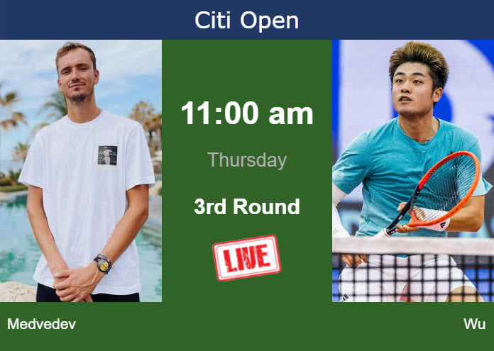 Thursday Live Streaming Daniil Medvedev vs Yibing Wu