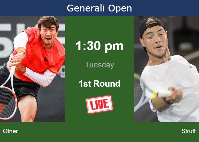 Tuesday Live Streaming Sebastian Ofner vs Jan-Lennard Struff