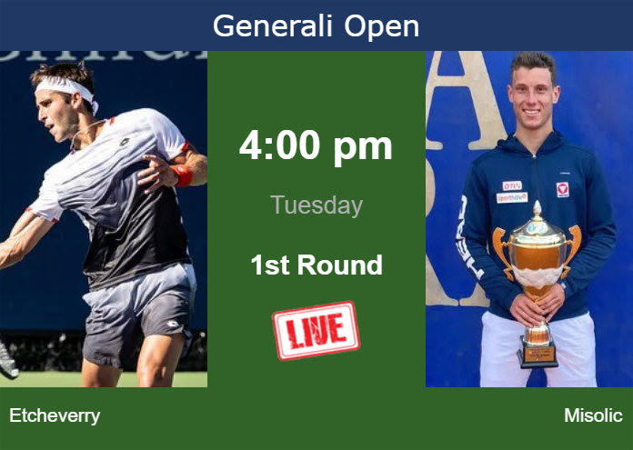 Tuesday Live Streaming Tomas Martin Etcheverry vs Filip Misolic