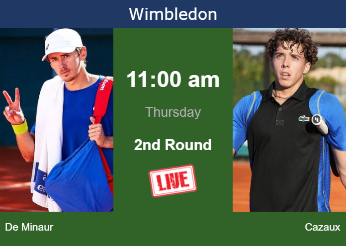 How to watch De Minaur vs. Cazaux on live streaming in Wimbledon on Thursday Wednesday Live Streaming Alex De Minaur vs Arthur Cazaux