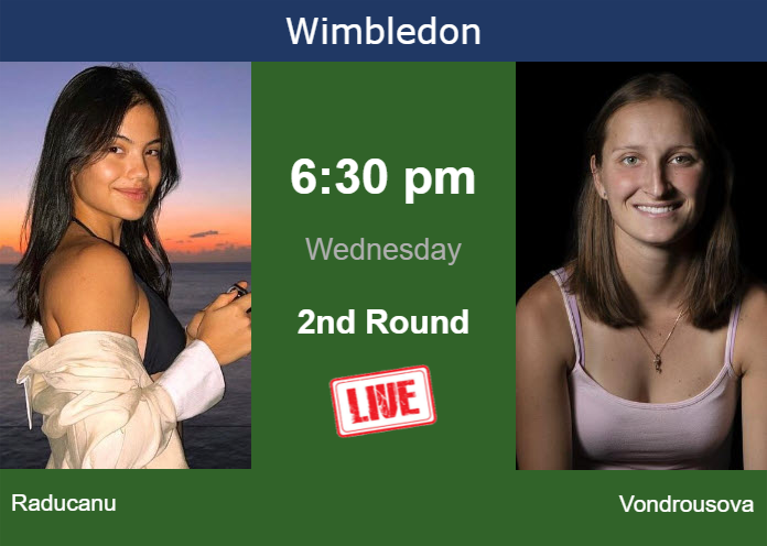 Wednesday Live Streaming Emma Raducanu vs Marketa Vondrousova