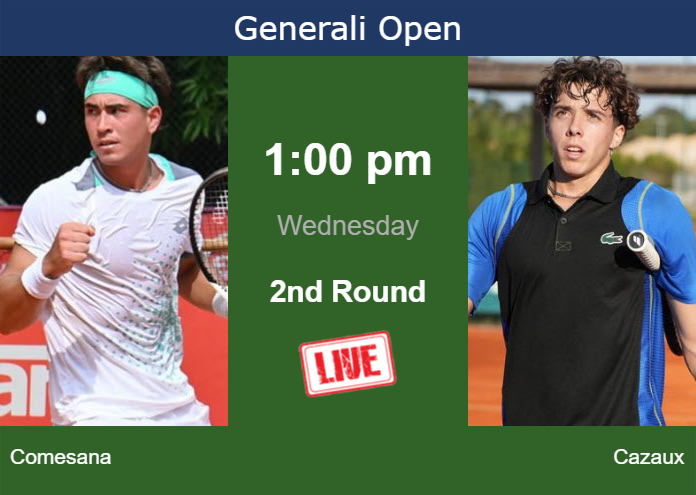How to watch Comesana vs. Cazaux on live streaming in Kitzbuhel on Wednesday Wednesday Live Streaming Francisco Comesana vs Arthur Cazaux