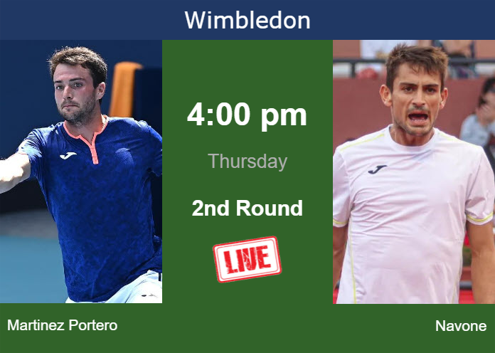 Wednesday Live Streaming Pedro Martinez Portero vs Mariano Navone