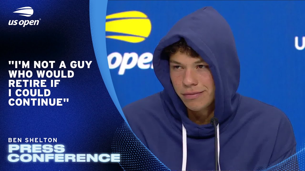 Emotional-Ben-Shelton-talks-about-retiring-from-his-US-Open-match-after-four-sets-against-Mannarino