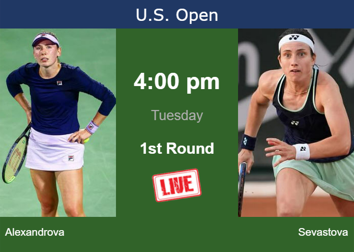 How to watch Alexandrova vs. Sevastova on live streaming at the U.S. Open on Tuesday Monday Live Streaming Ekaterina Alexandrova vs Anastasija Sevastova