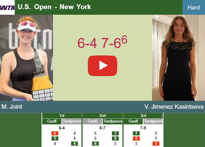 Maya Joint downs Jimenez Kasintseva in the 1st round to collide vs Anisimova. HIGHLIGHTS – U.S. OPEN RESULTS Prediction-and-head-to-head-Maya-Joint-vs-Victoria-Jimenez-Kasintseva
