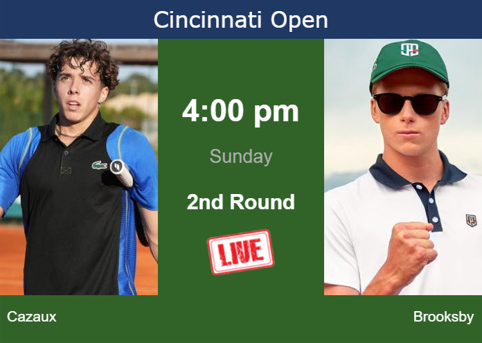 Sunday Live Streaming Arthur Cazaux vs Jenson Brooksby