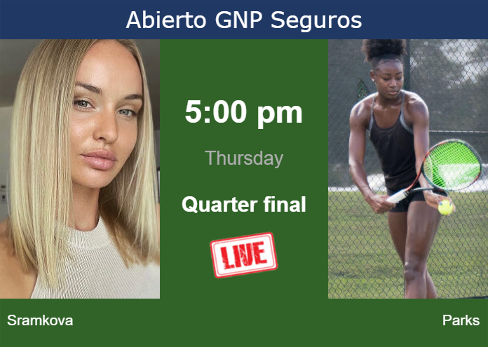 How to watch Sramkova vs. Parks on live streaming in Monterrey on Thursday Thursday Live Streaming Rebecca Sramkova vs Alycia Parks