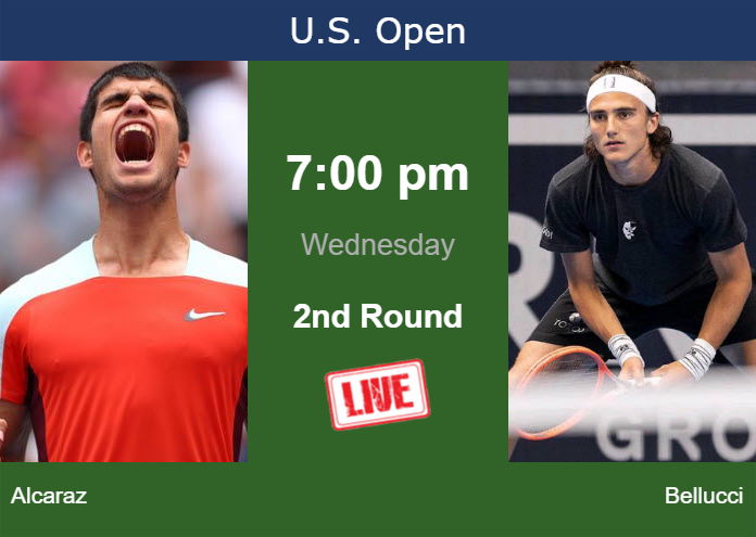 Tuesday Live Streaming Carlos Alcaraz vs Mattia Bellucci
