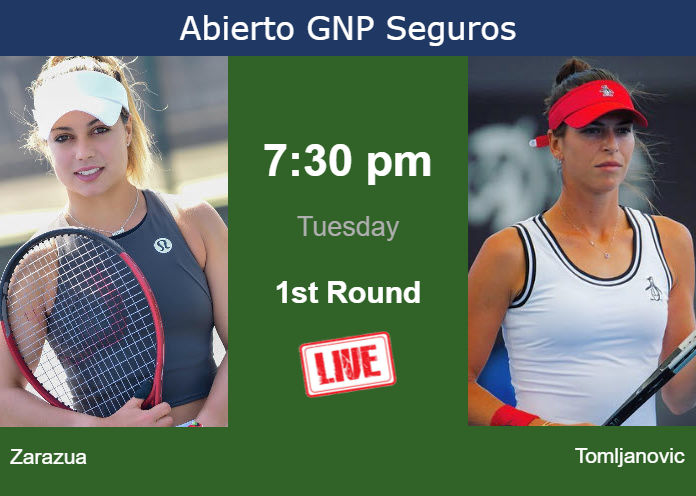 Tuesday Live Streaming Renata Zarazua vs Ajla Tomljanovic