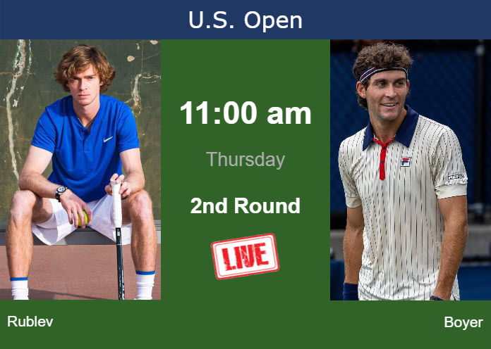 Wednesday Live Streaming Andrey Rublev vs Tristan Boyer