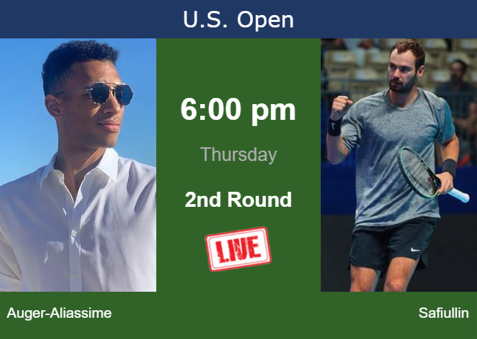 How to watch Auger-Aliassime vs. Safiullin on live streaming at the U.S. Open on Thursday Wednesday Live Streaming Felix Auger-Aliassime vs Roman Safiullin