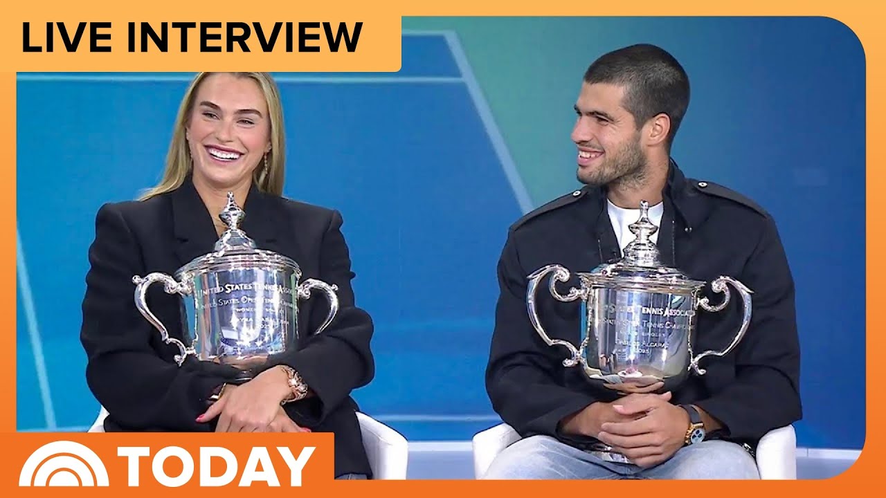 Carlos-Alcaraz-and-Aryna-Sabalenka-celebrate-their-US-Open-victories-on-TODAY