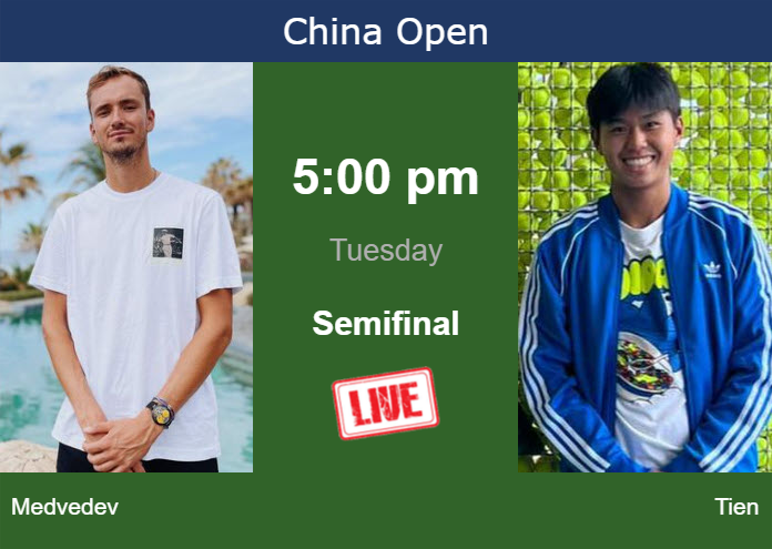 Monday Live Streaming Daniil Medvedev vs Learner Tien