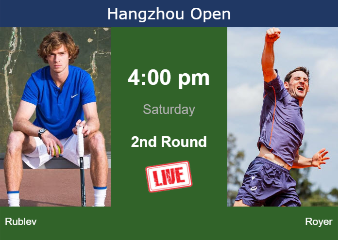 Saturday Live Streaming Andrey Rublev vs Valentin Royer