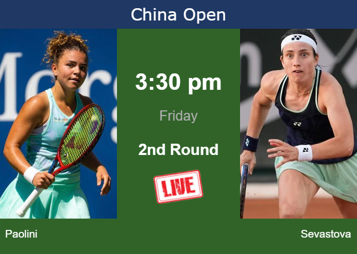 How to watch Paolini vs. Sevastova on live streaming in Beijing on Friday Thursday Live Streaming Jasmine Paolini vs Anastasija Sevastova