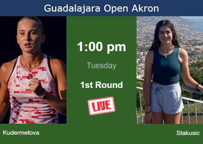 Tuesday Live Streaming Polina Kudermetova vs Marina Stakusic