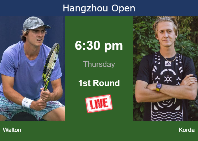 Wednesday Live Streaming Adam Walton vs Sebastian Korda