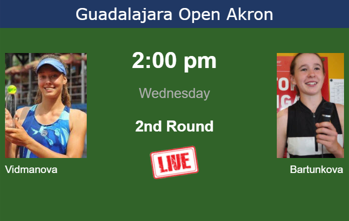 Wednesday Live Streaming Darja Vidmanova vs Nikola Bartunkova