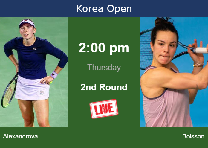 Wednesday Live Streaming Ekaterina Alexandrova vs Lois Boisson