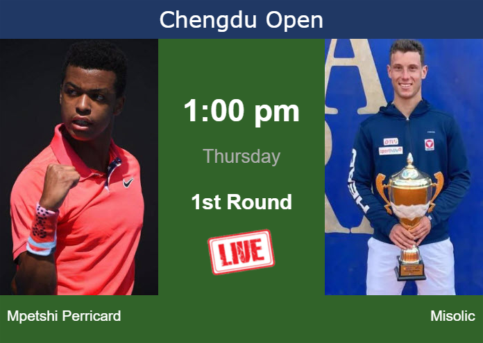 Wednesday Live Streaming Giovanni Mpetshi Perricard vs Filip Misolic