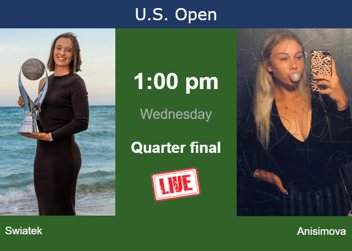 Wednesday Live Streaming Iga Swiatek vs Amanda Anisimova