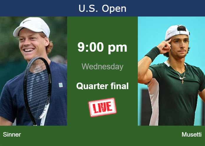 Wednesday Live Streaming Jannik Sinner vs Lorenzo Musetti