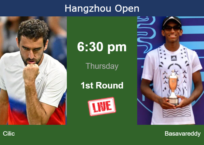 Wednesday Live Streaming Marin Cilic vs Nishesh Basavareddy