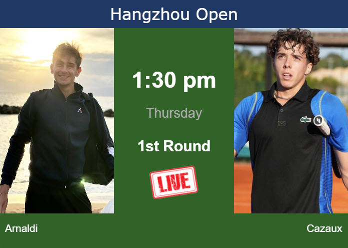How to watch Arnaldi vs. Cazaux on live streaming in Hangzhou on Thursday Wednesday Live Streaming Matteo Arnaldi vs Arthur Cazaux