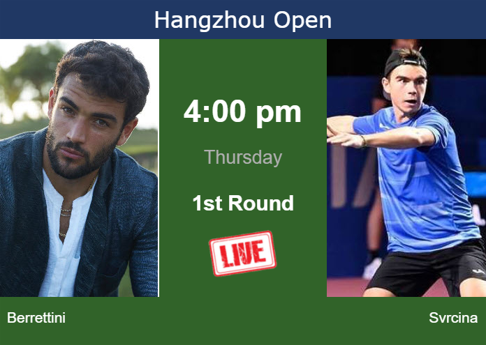 Wednesday Live Streaming Matteo Berrettini vs Dalibor Svrcina