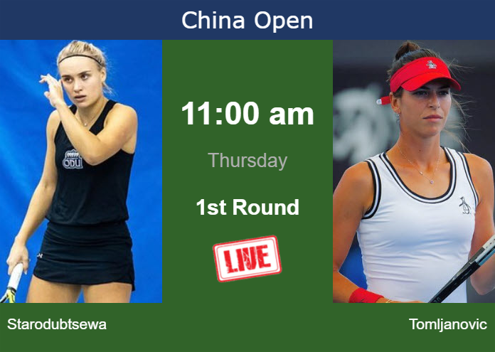 Wednesday Live Streaming Yuliia Starodubtseva vs Ajla Tomljanovic