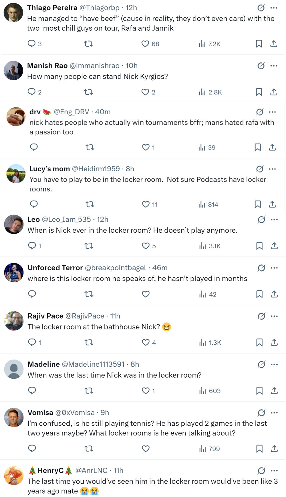 Fans Making Fun Of Nick Kyrgios