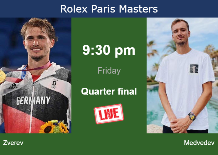 Friday Live Streaming Alexander Zverev vs Daniil Medvedev