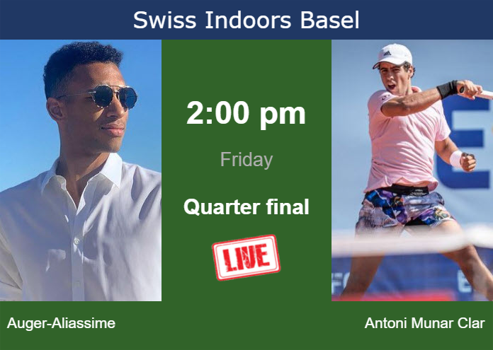 Friday Live Streaming Felix Auger-Aliassime vs Jaume Antoni Munar Clar