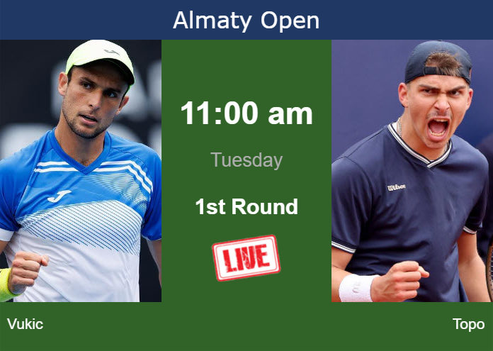 Monday Live Streaming Aleksandar Vukic vs Marko Topo