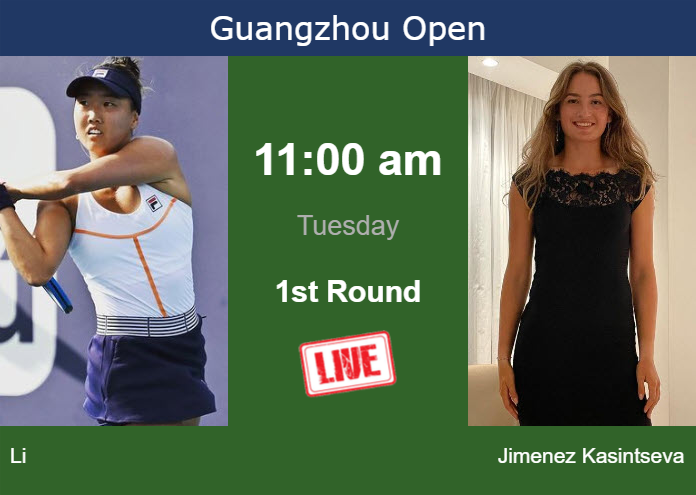 Monday Live Streaming Ann Li vs Victoria Jimenez Kasintseva
