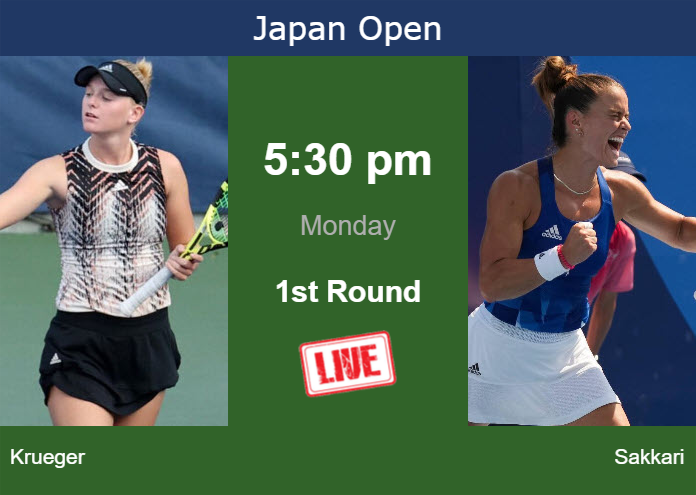 Monday Live Streaming Ashlyn Krueger vs Maria Sakkari